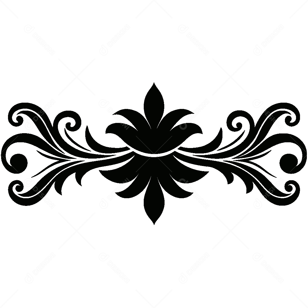 Divisória Barroca Vintage Ilustração Vetor EPS