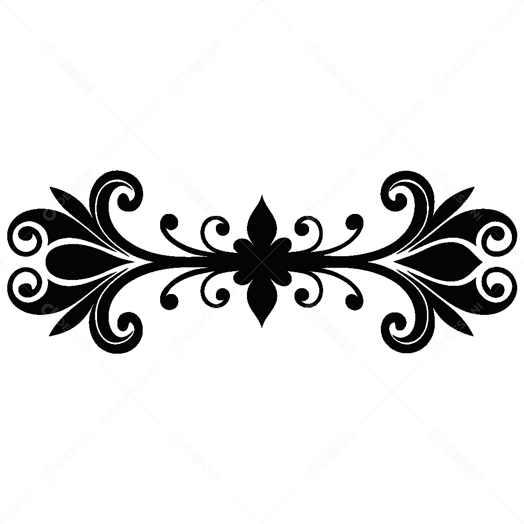 Divisória Barroca Vintage Ilustração Vetor EPS