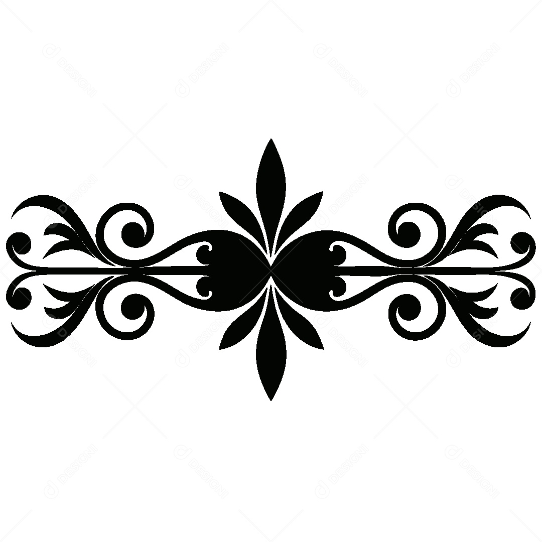 Divisória Barroca Vintage Ilustração Vetor EPS