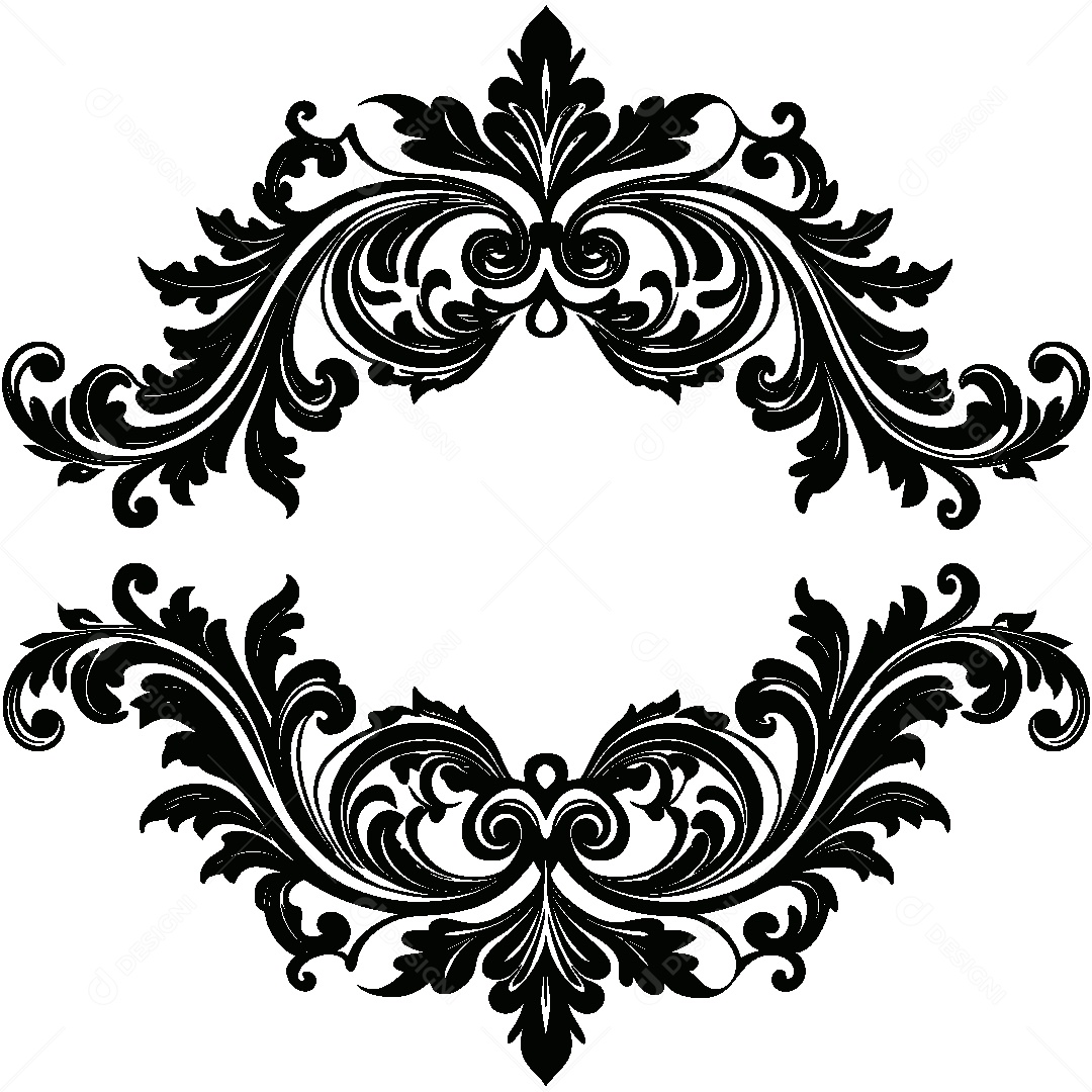 Divisória Barroca Vintage Ilustração Vetor EPS