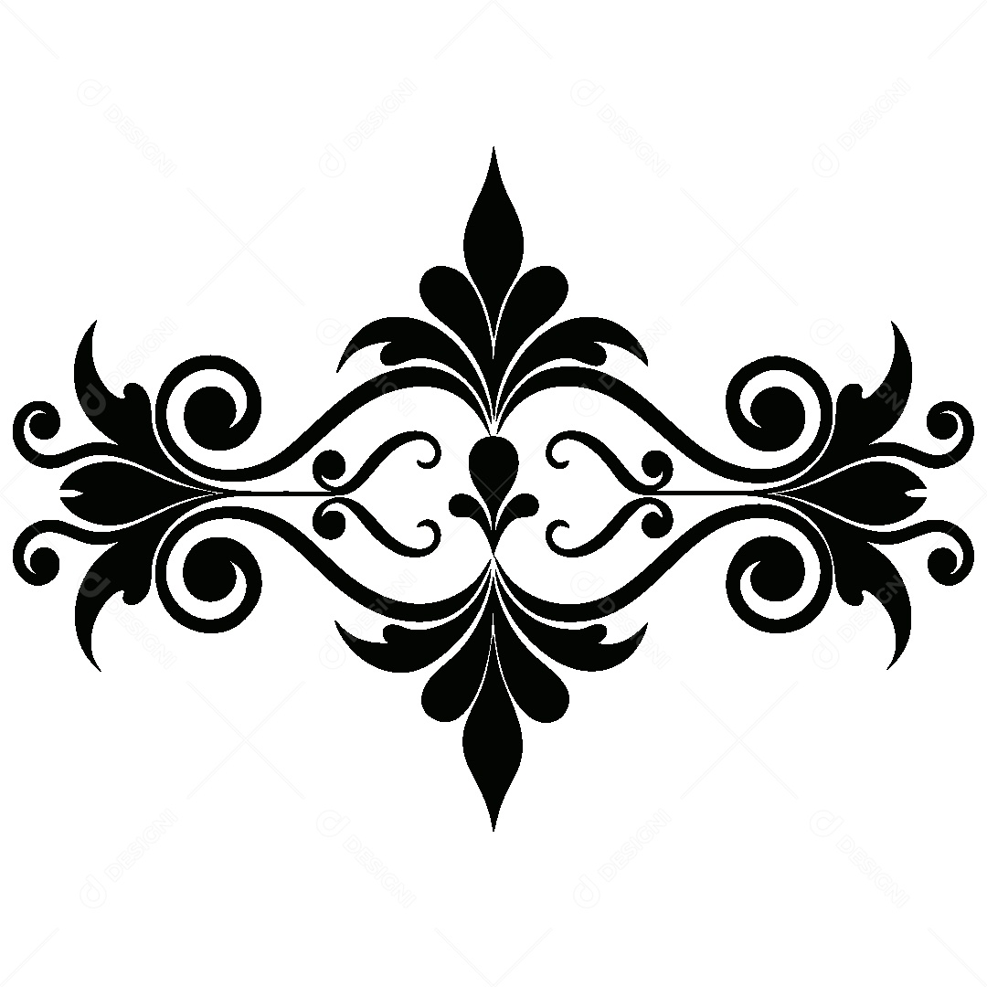 Divisória Barroca Vintage Ilustração Vetor EPS