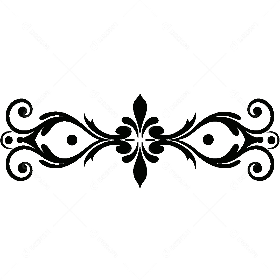 Divisória Barroca Vintage Ilustração Vetor EPS