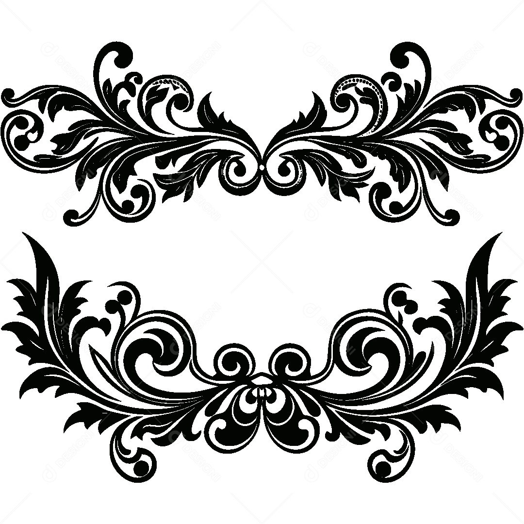 Divisória Barroca Vintage Ilustração Vetor EPS