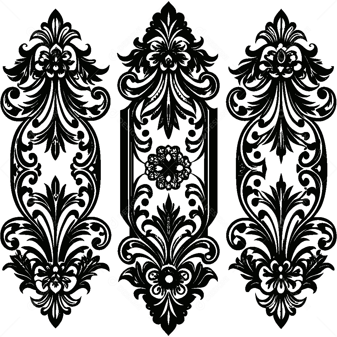 Beleza Vitoriana Tridimensional Ilustração Vetor EPS