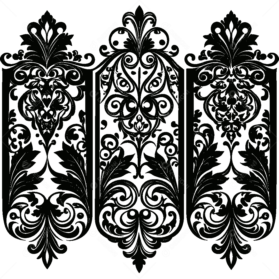 Beleza Vitoriana Tridimensional Ilustração Vetor EPS