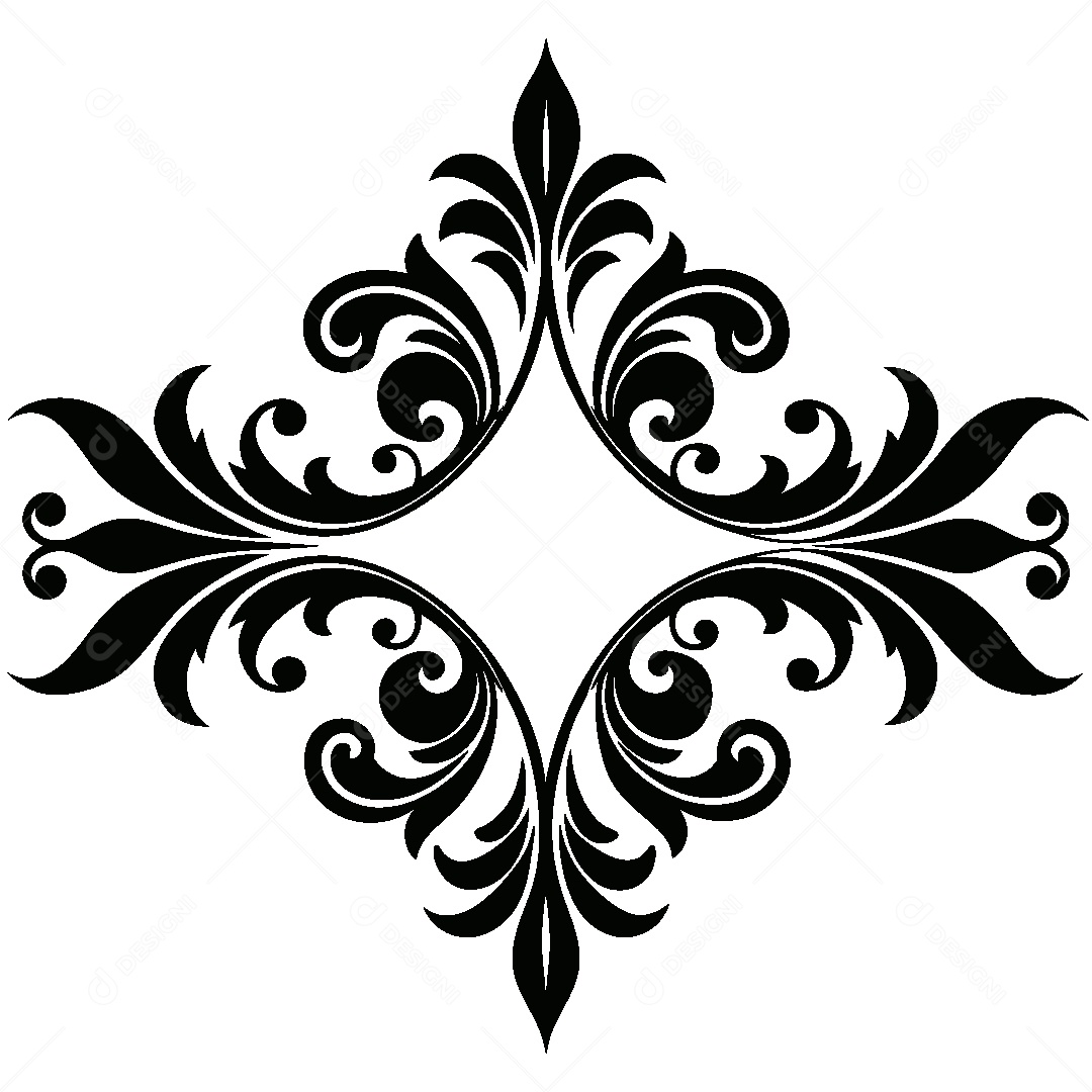 Divisória Barroca Vintage Ilustração Vetor EPS