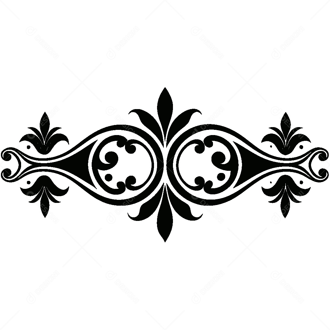 Divisória Barroca Vintage Ilustração Vetor EPS