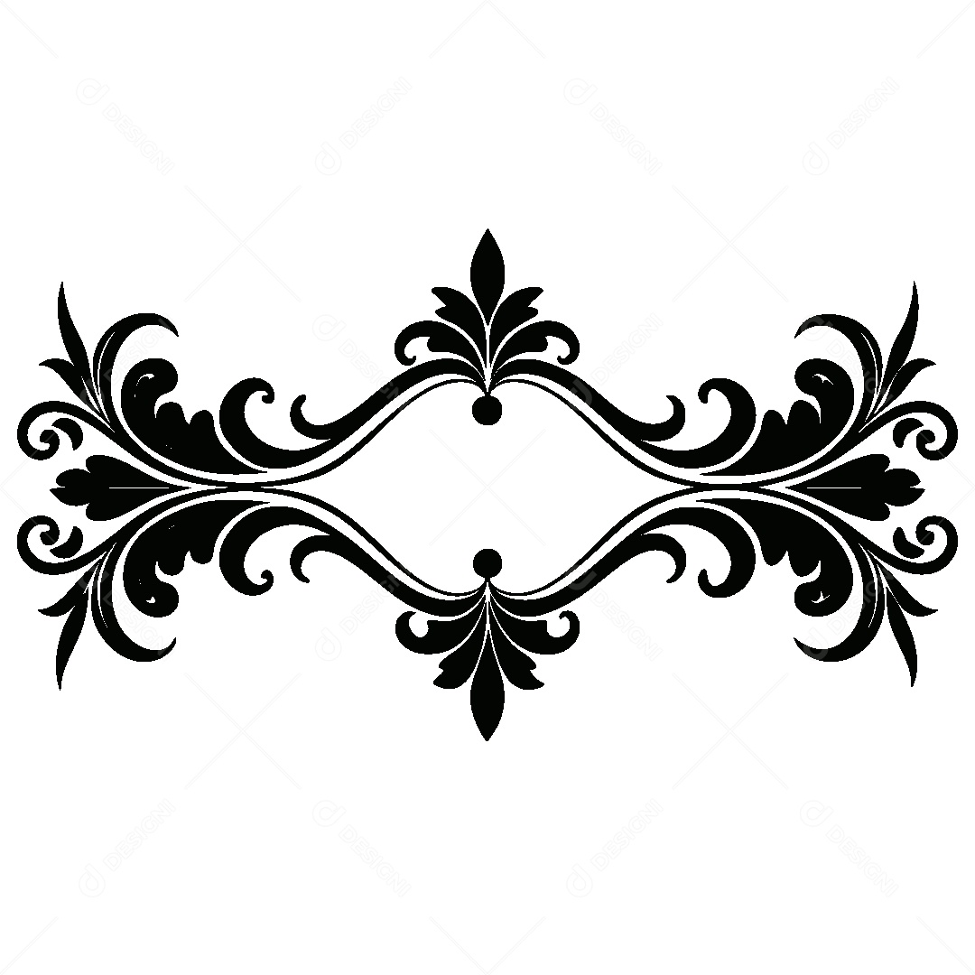 Divisória Barroca Vintage Ilustração Vetor EPS