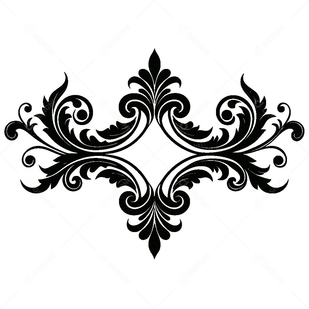Divisória Barroca Vintage Ilustração Vetor EPS
