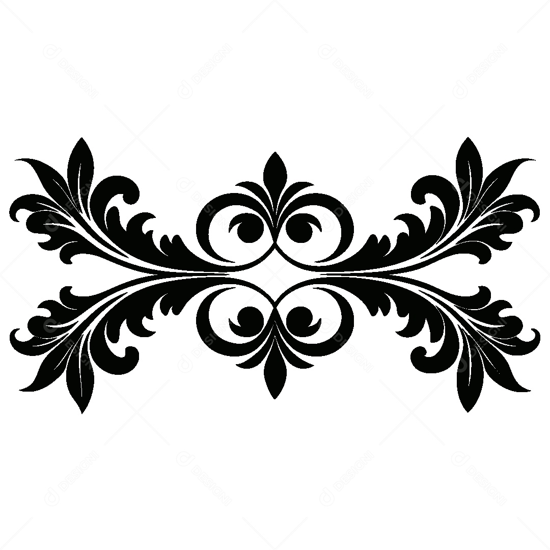 Divisória Barroca Vintage Ilustração Vetor EPS