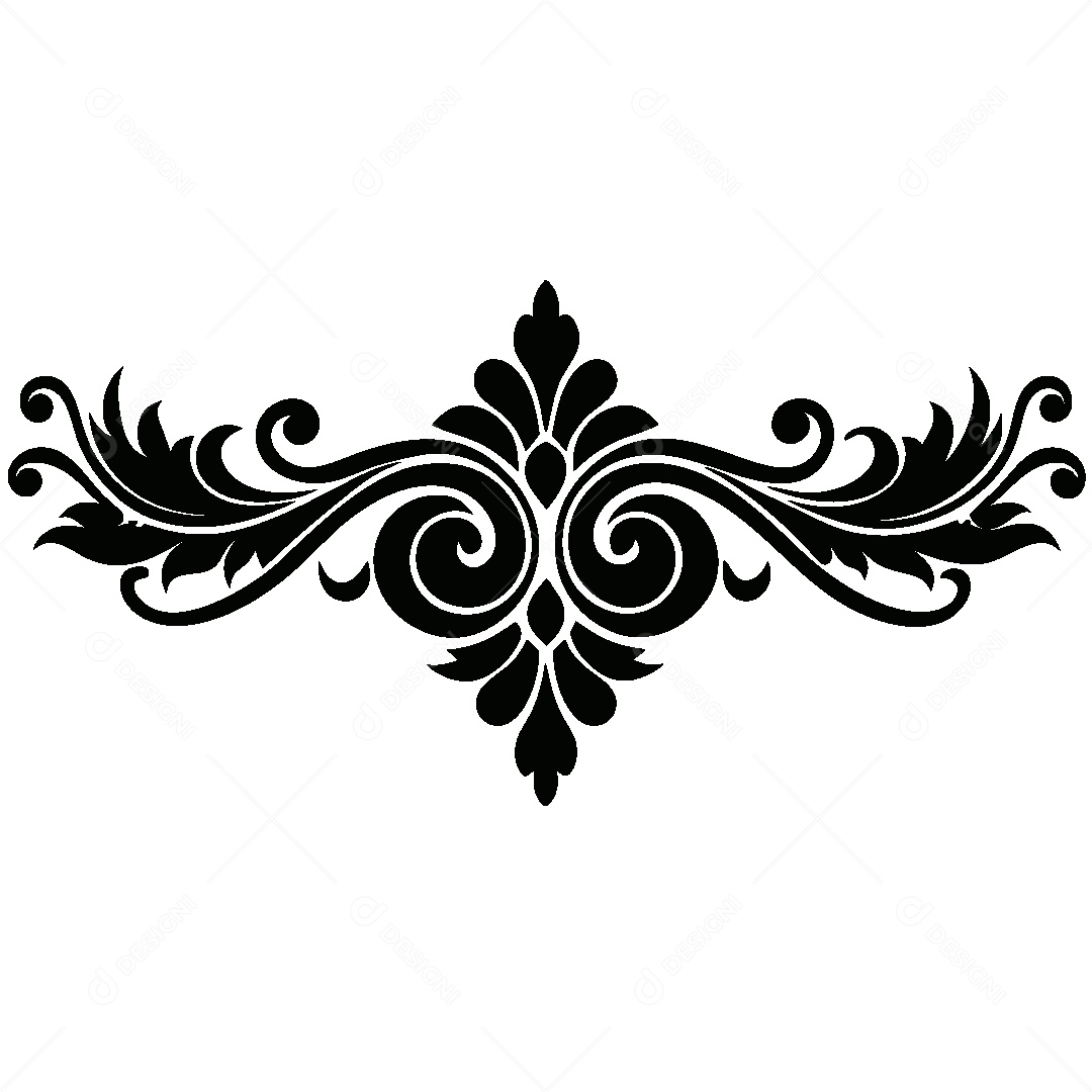 Divisória Barroca Vintage Ilustração Vetor EPS