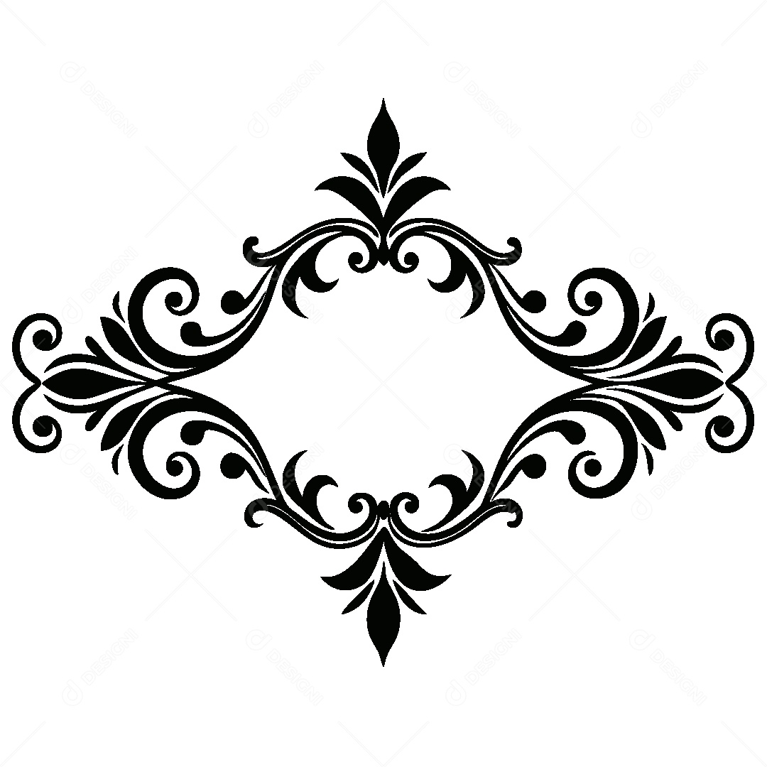 Divisória Barroca Vintage Ilustração Vetor EPS