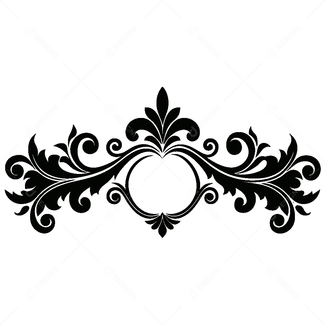 Divisória Barroca Vintage Ilustração Vetor EPS