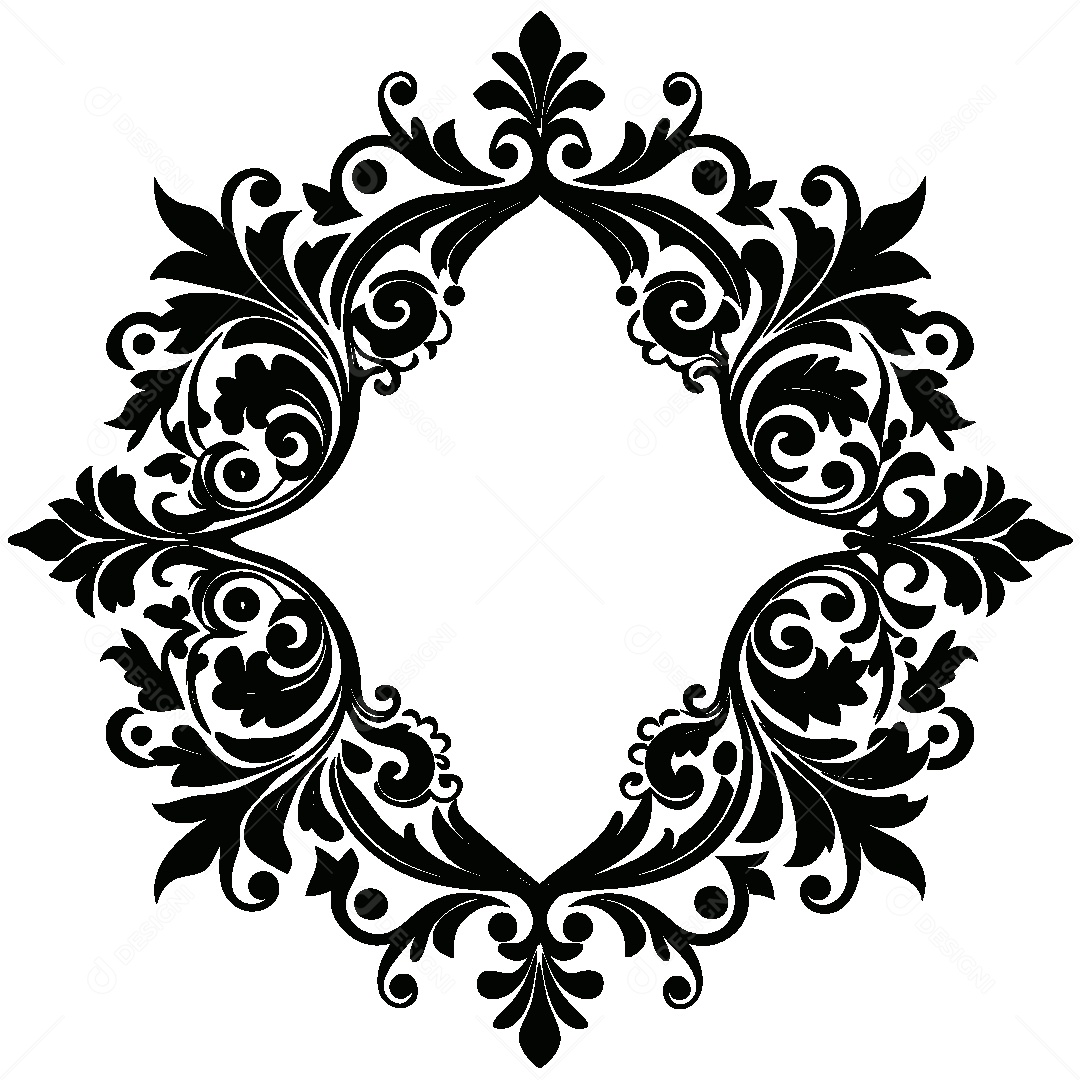 Moldura Florida Ilustração Vetor EPS