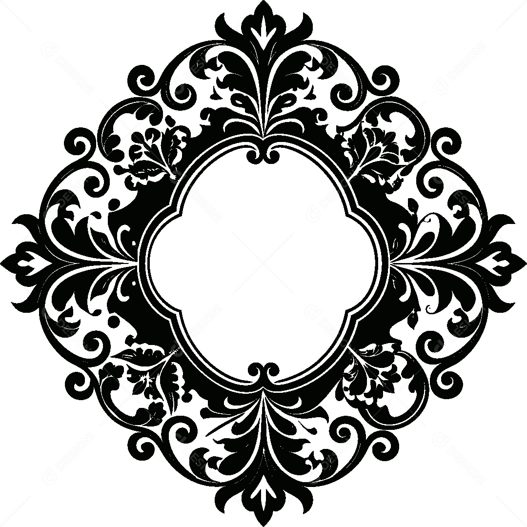 Moldura Florida Ilustração Vetor EPS