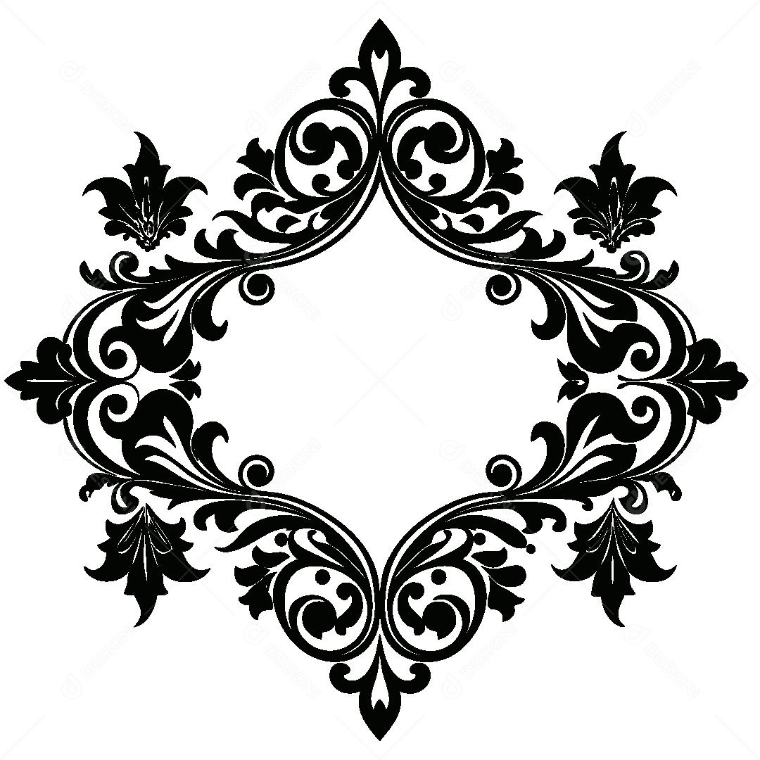 Moldura Florida Ilustração Vetor EPS