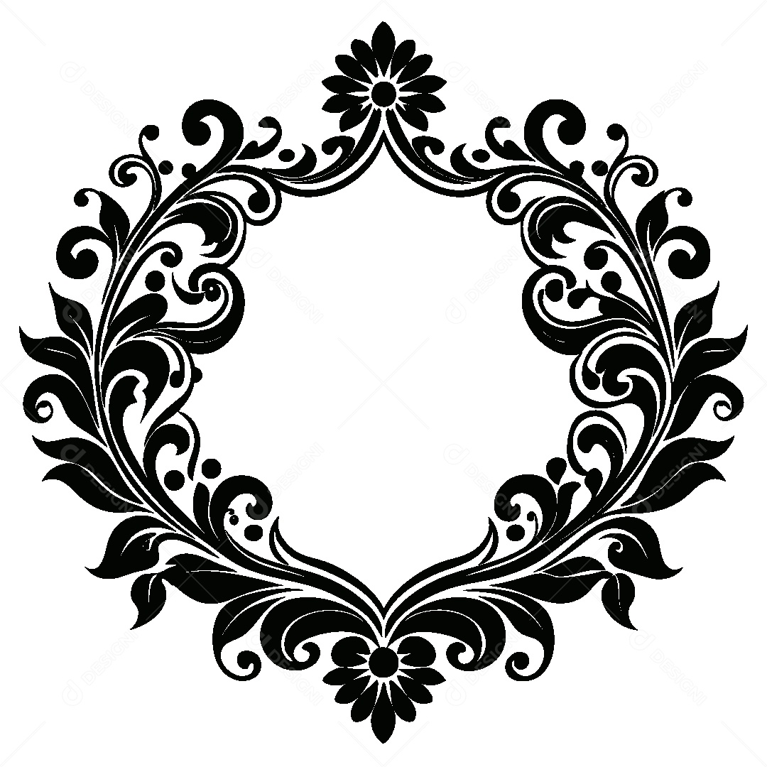 Moldura Florida Ilustração Vetor EPS