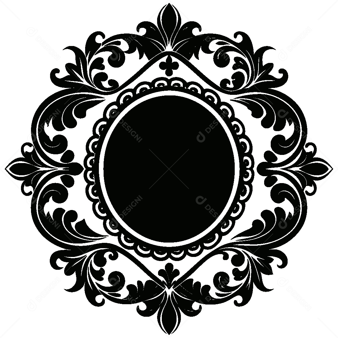 Moldura Florida Ilustração Vetor EPS