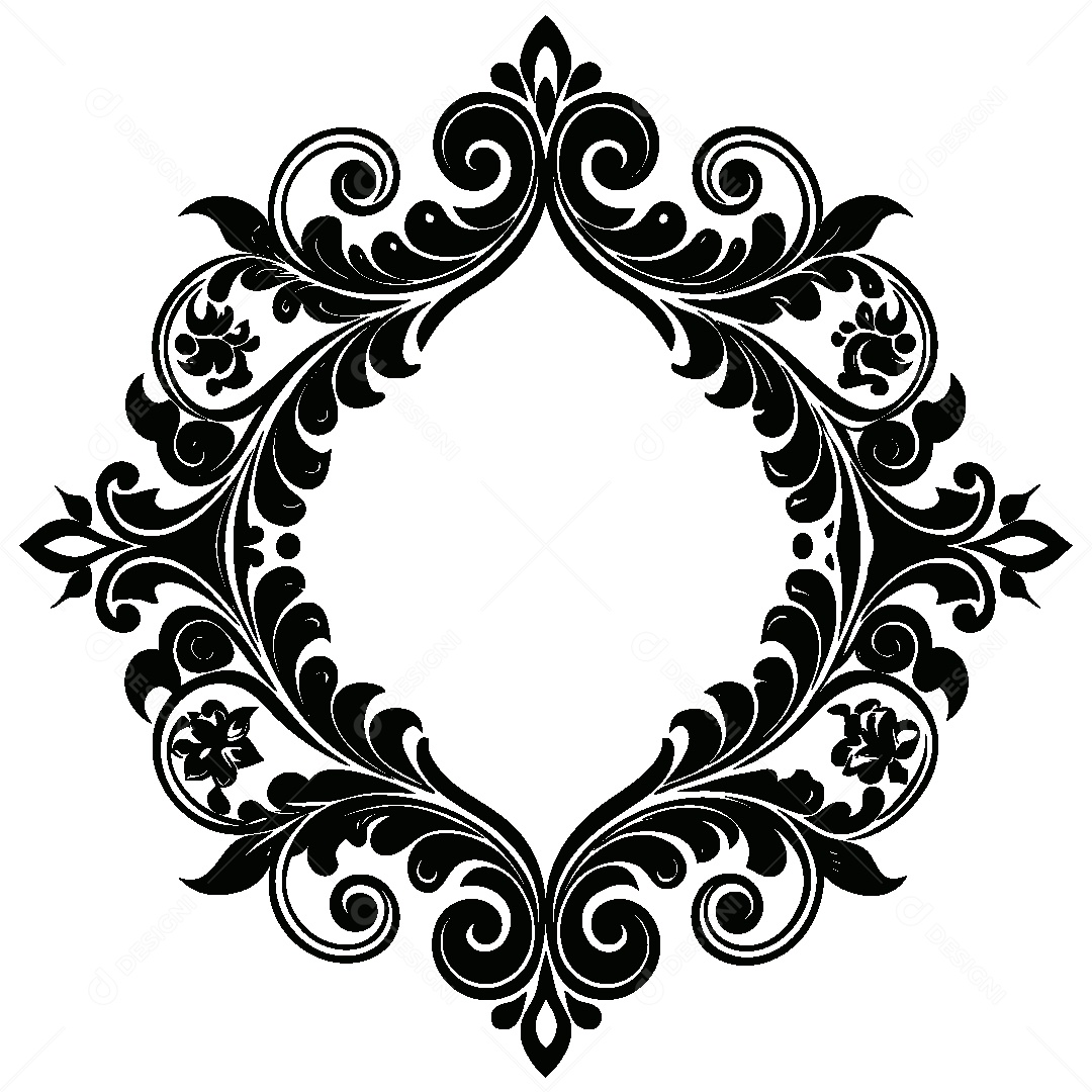 Moldura Florida Ilustração Vetor EPS