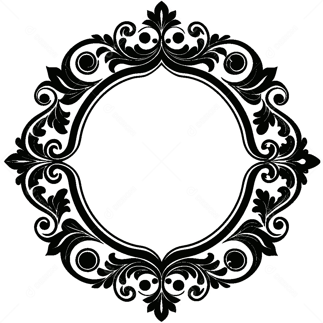 Moldura Florida Ilustração Vetor EPS