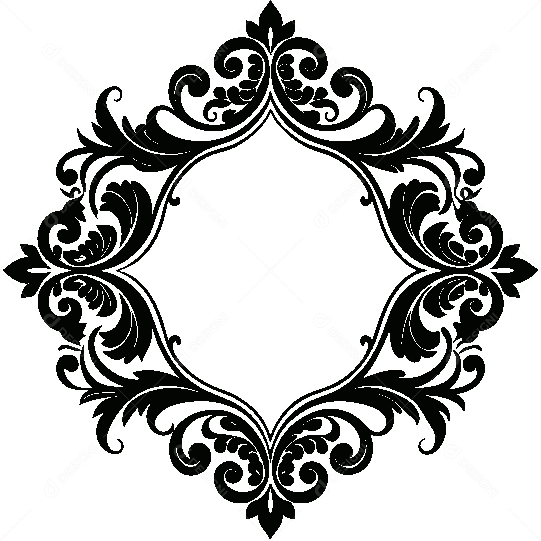 Moldura Florida Ilustração Vetor EPS