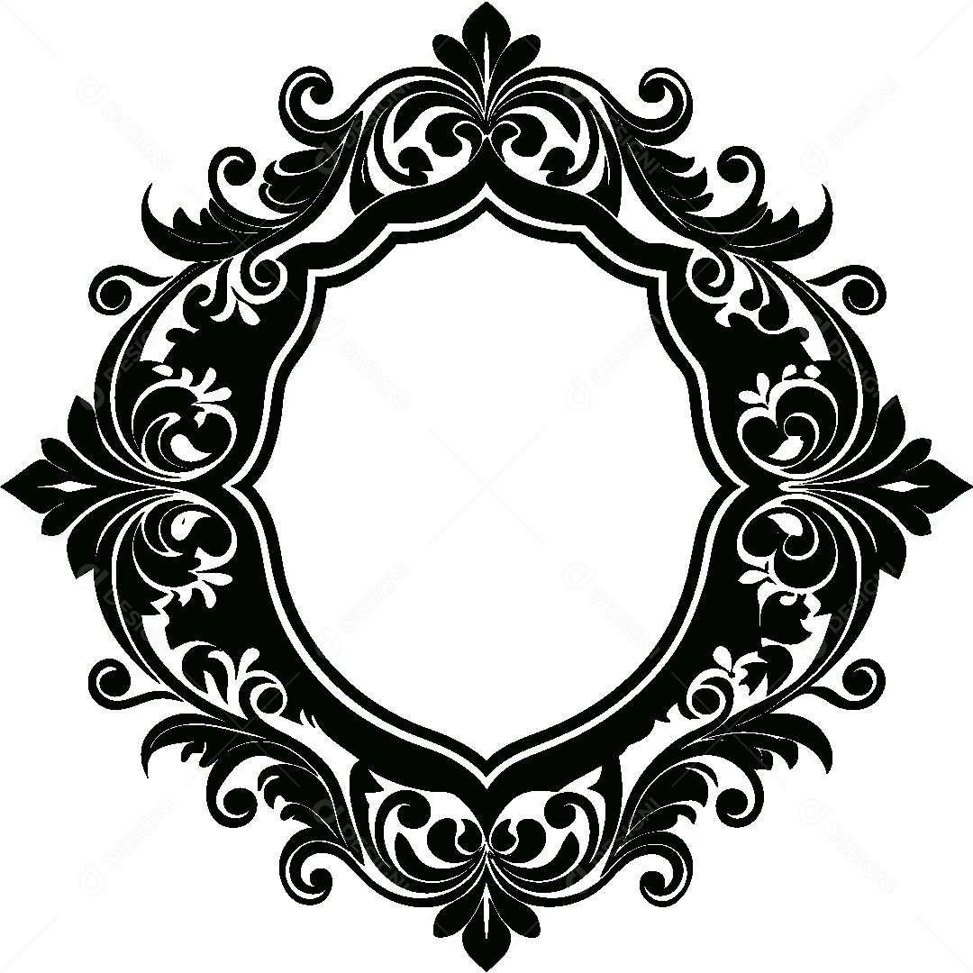 Moldura Florida Ilustração Vetor EPS