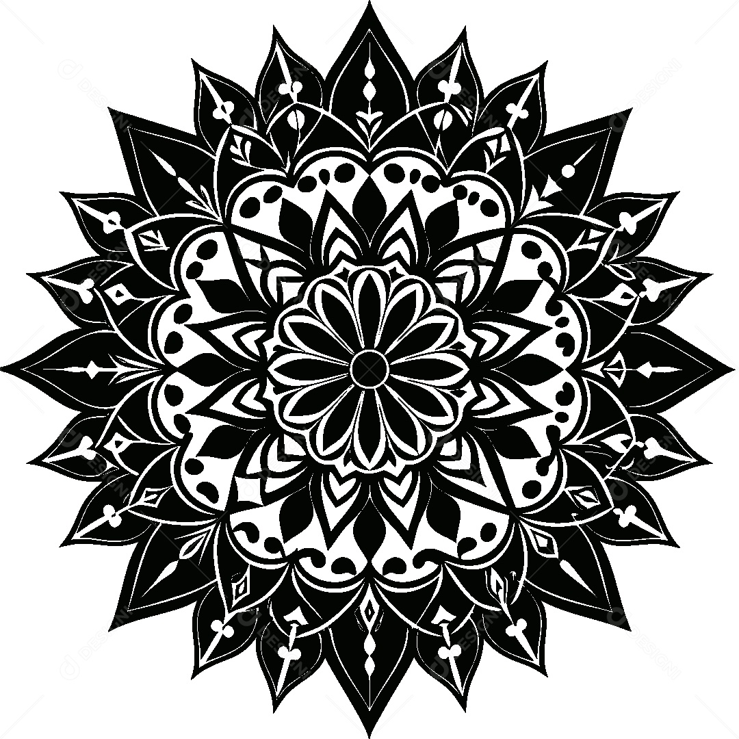 Padrão de Mandala Vetor EPS