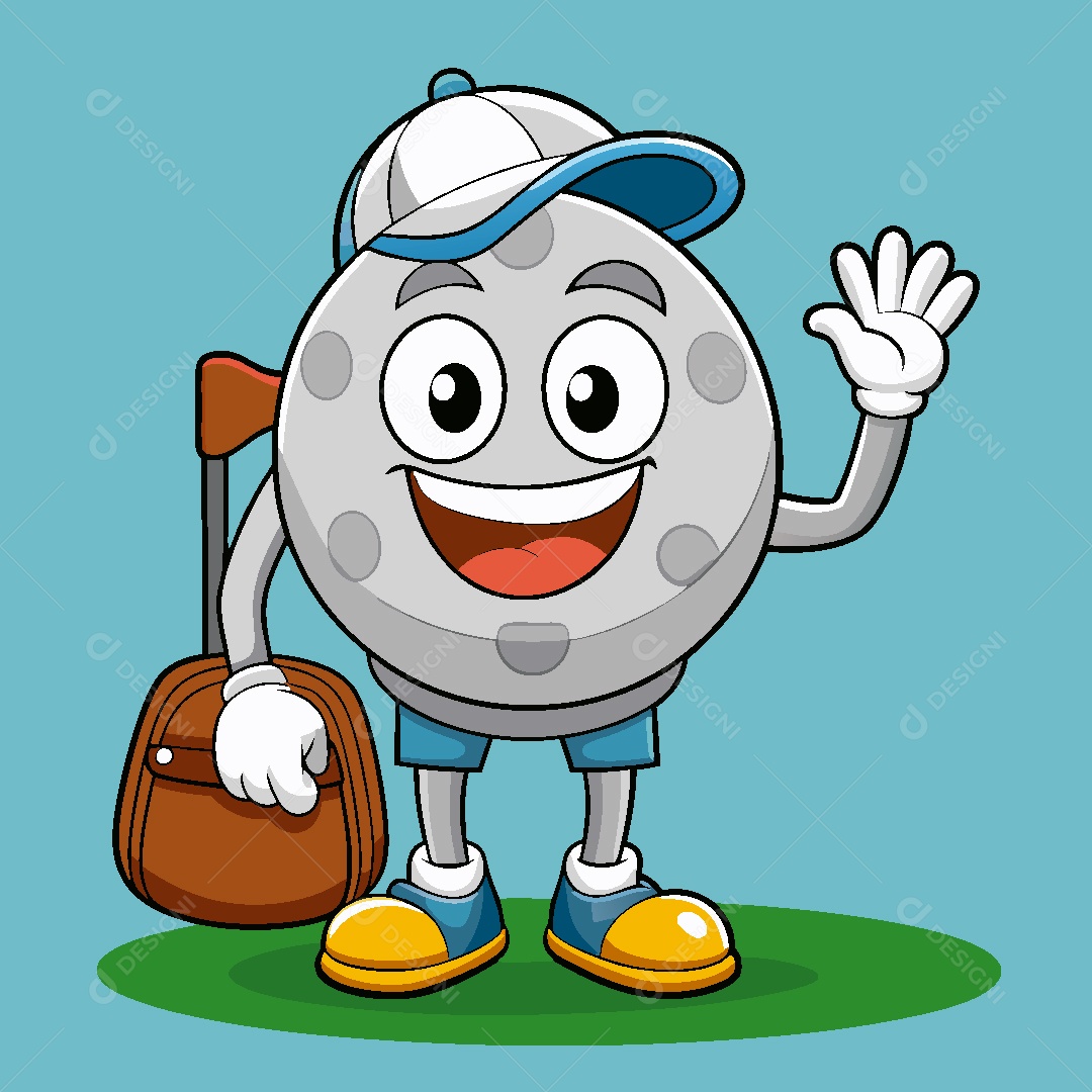 Bolinha de Golfe Perosngem Ilustração Vetor EPS