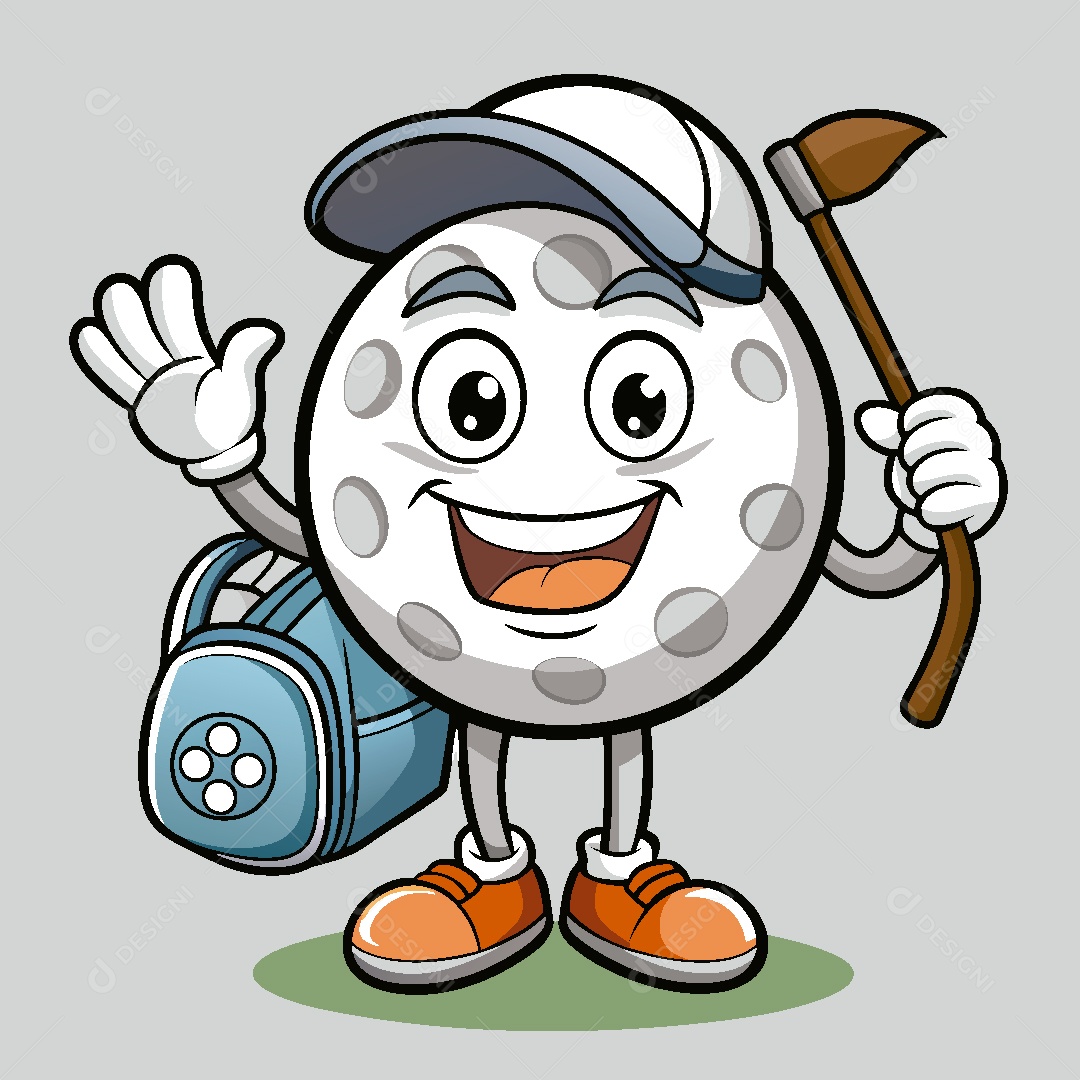 Bolinha de Golfe Perosngem Ilustração Vetor EPS