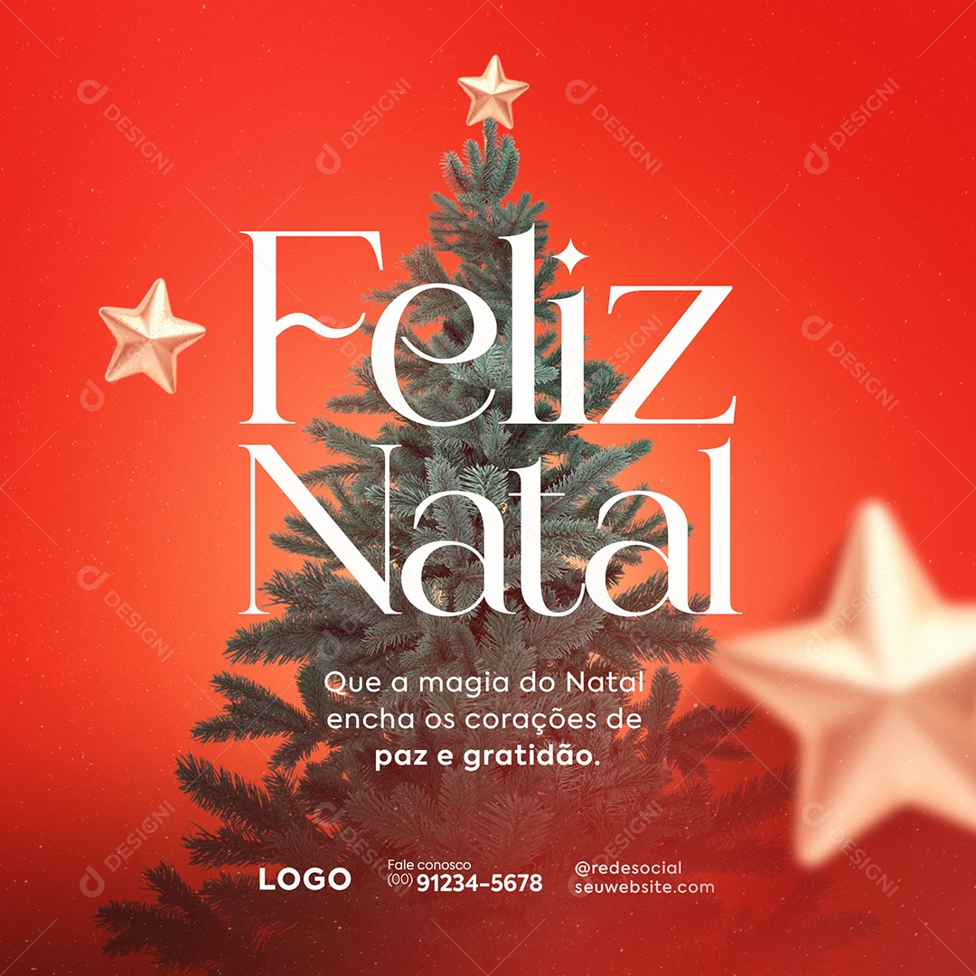 Feliz Natal 25 de Dezembro Boas Festas Social Media PSD Editável