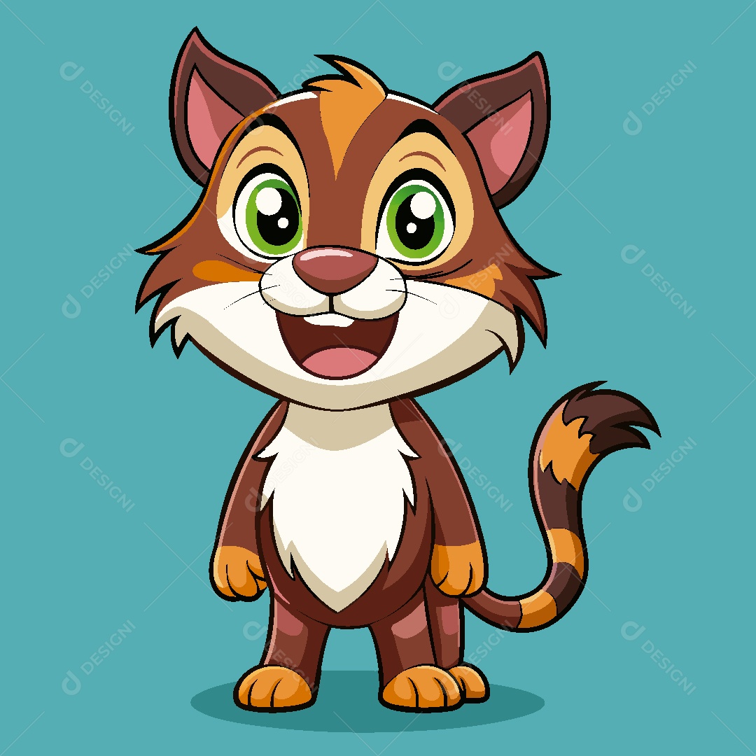 Felino Personagem Ilustração EPS