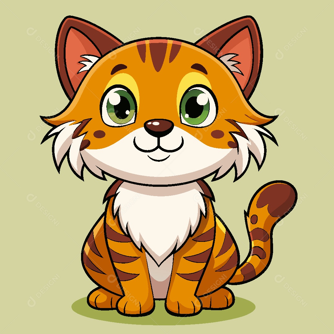 Felino Personagem Ilustração EPS