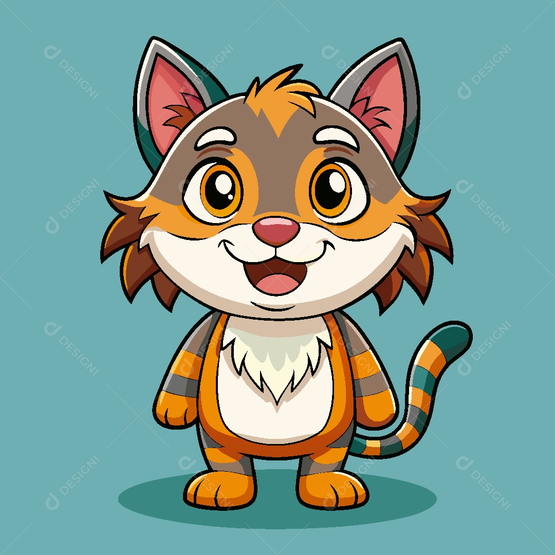 Felino Personagem Ilustração EPS