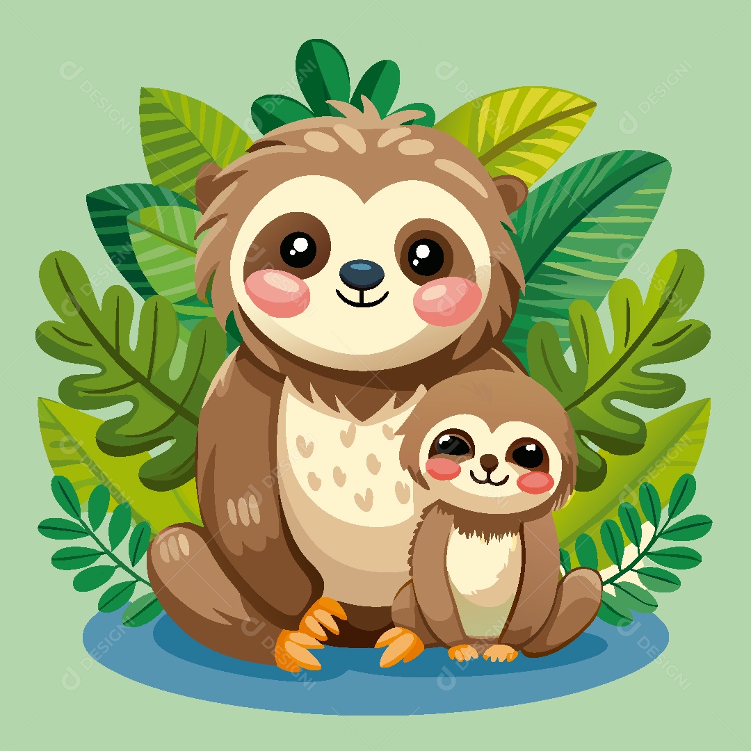 Bicho Preguiça Personagem Ilustração EPS