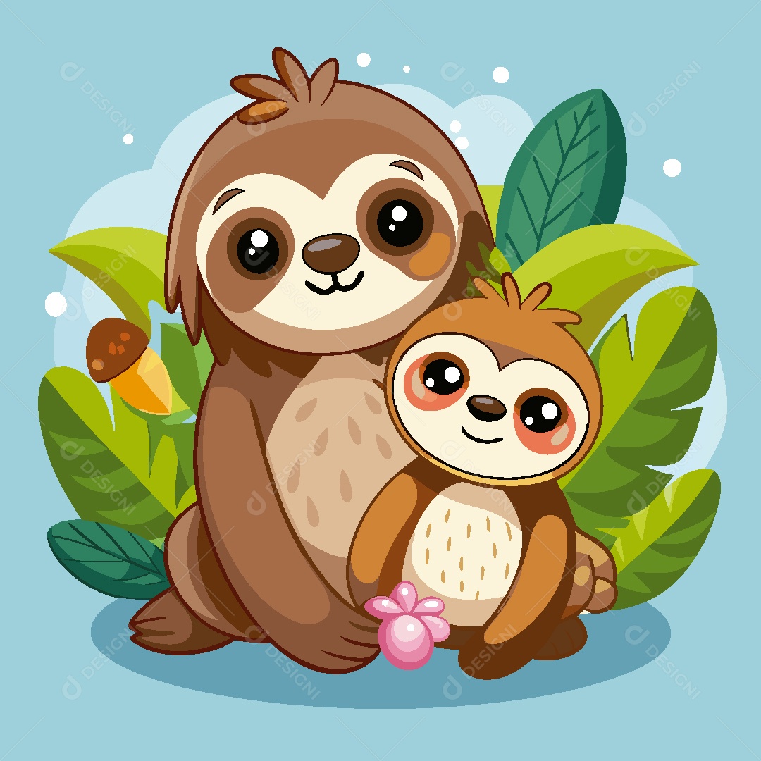 Bicho Preguiça Personagem Ilustração EPS