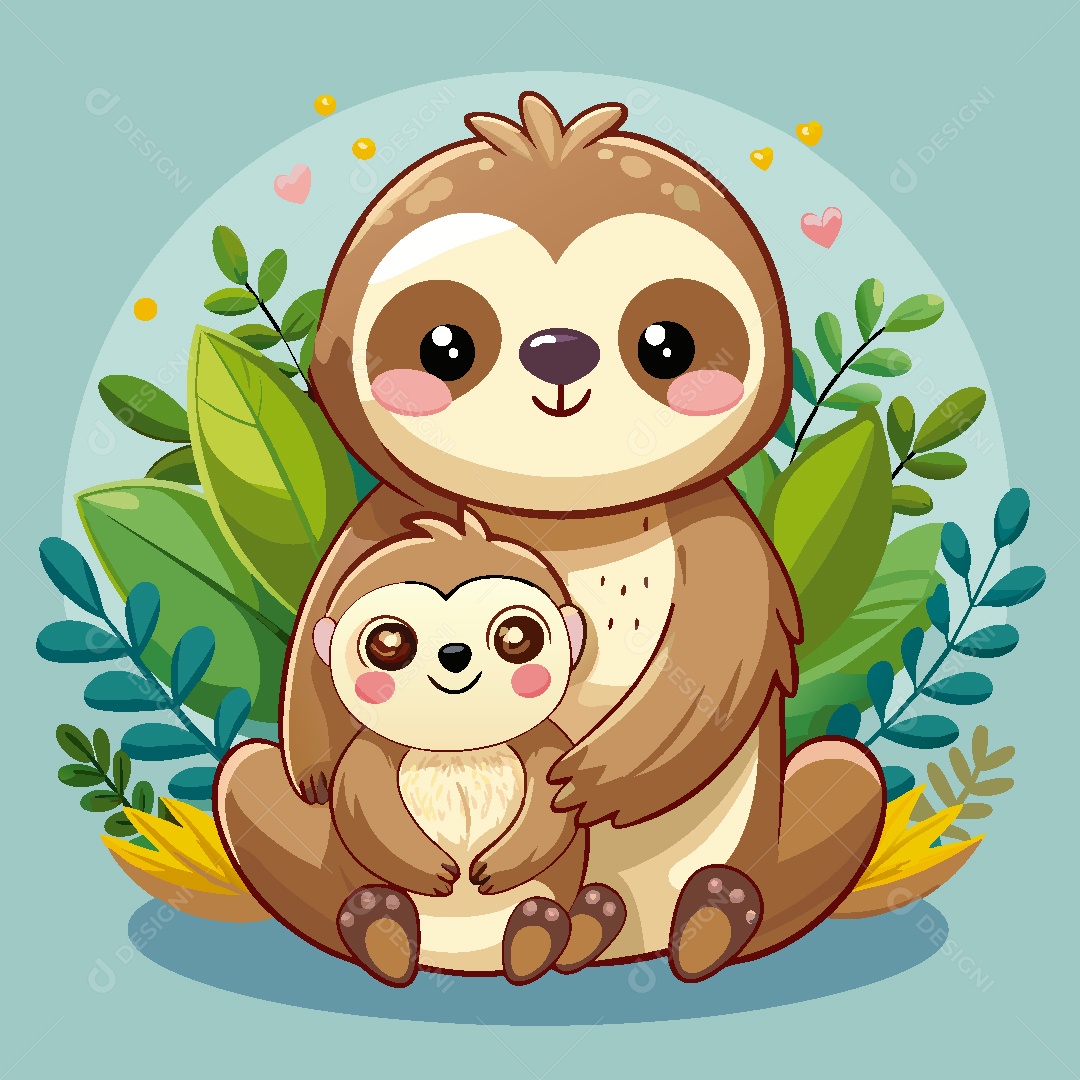 Bicho Preguiça Personagem Ilustração EPS