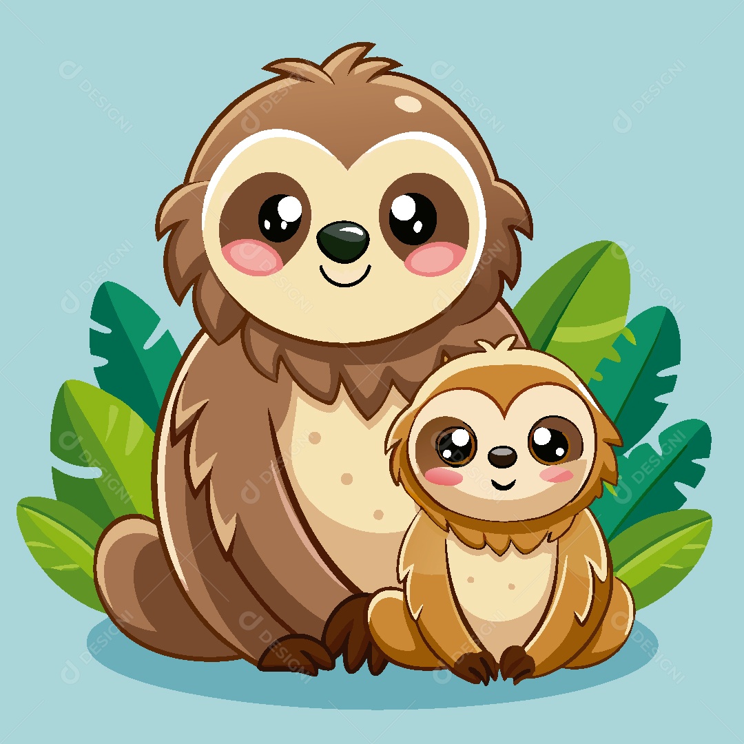 Bicho Preguiça Personagem Ilustração EPS