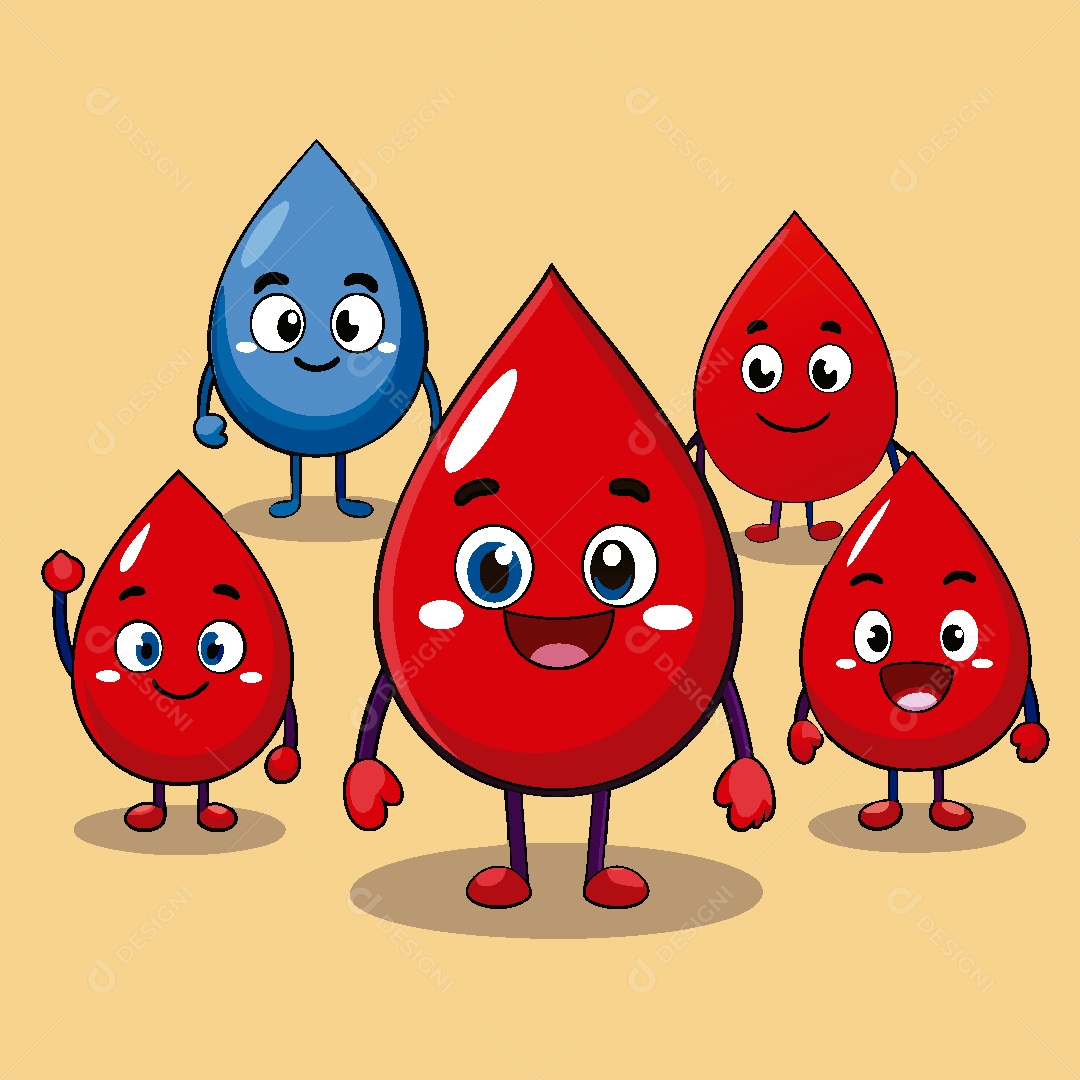 Gotas de Sangue Personagem Ilustração EPS
