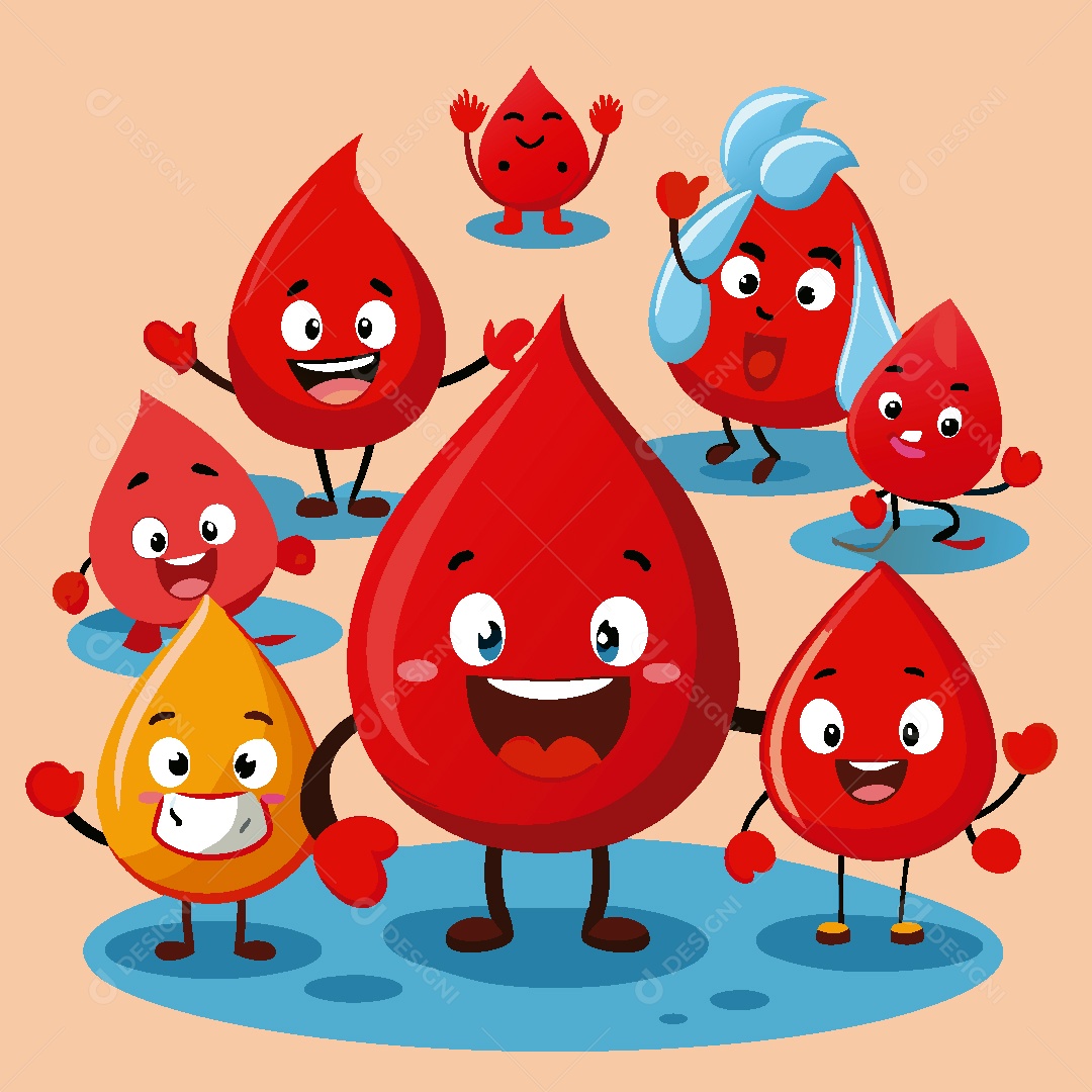 Gotas de Sangue Personagem Ilustração EPS