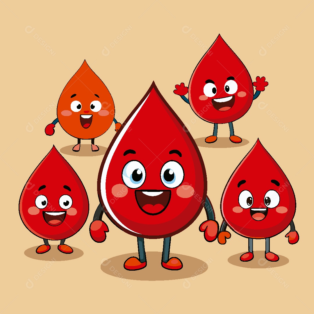 Gotas de Sangue Personagem Ilustração EPS