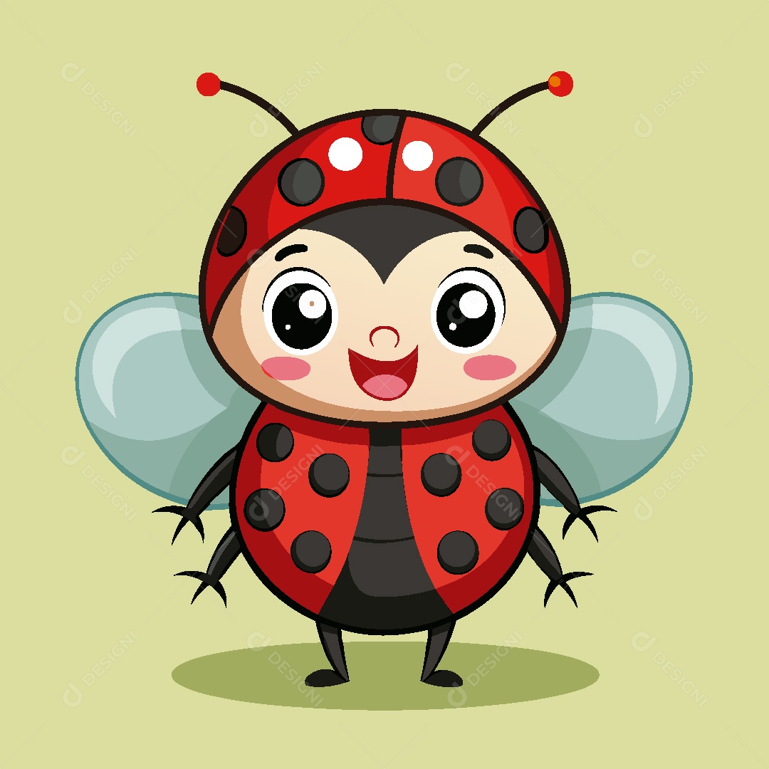 Joaninha Personagem Ilustração Vetor EPS