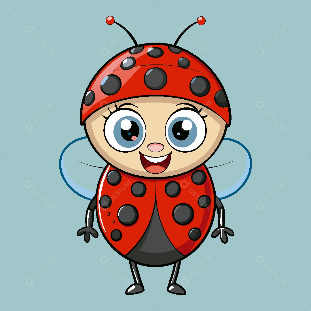 Joaninha Personagem Ilustração Vetor EPS