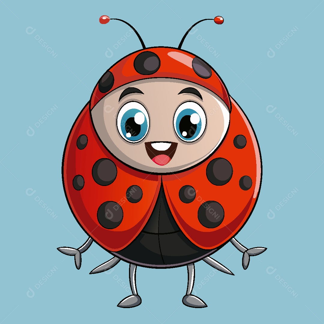 Joaninha Personagem Ilustração Vetor EPS