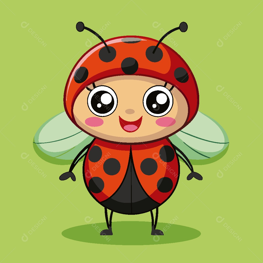 Joaninha Personagem Ilustração Vetor EPS