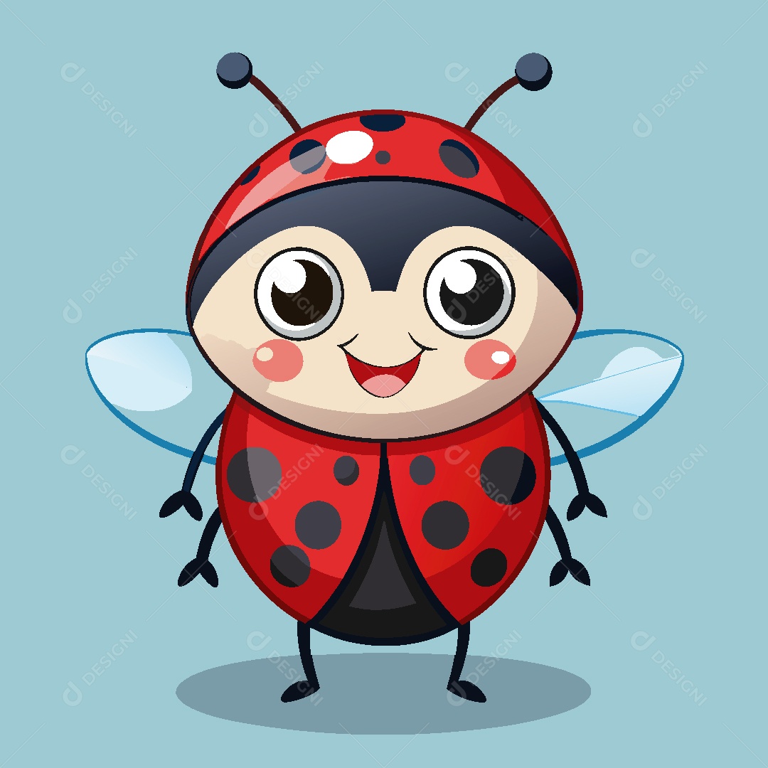 Joaninha Personagem Ilustração Vetor EPS