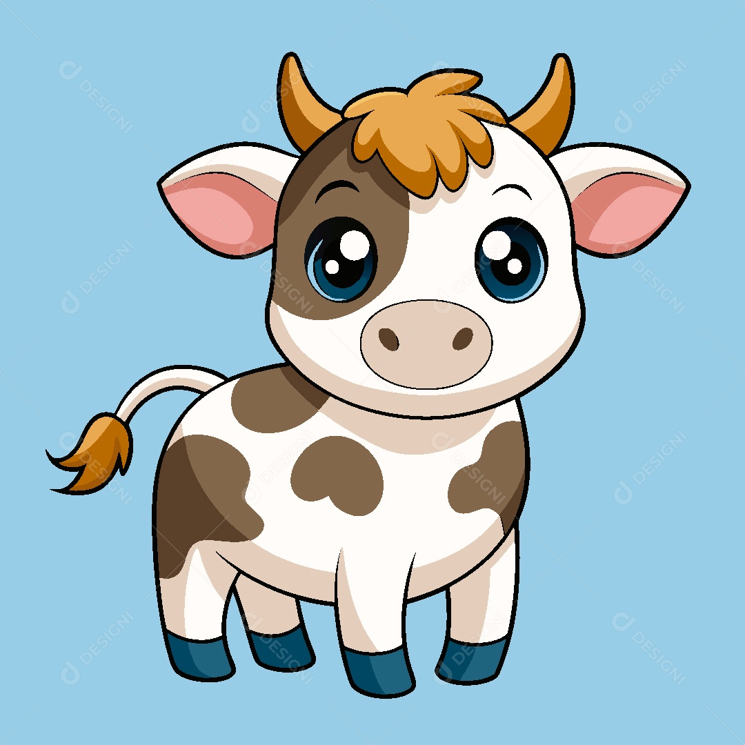 Vaca Personagem Ilustração Vetor EPS