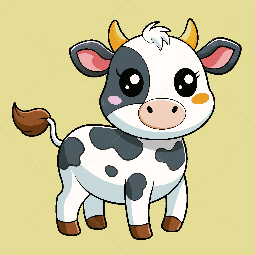 Vaca Personagem Ilustração Vetor EPS