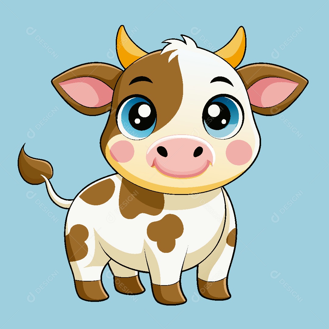 Vaca Personagem Ilustração Vetor EPS