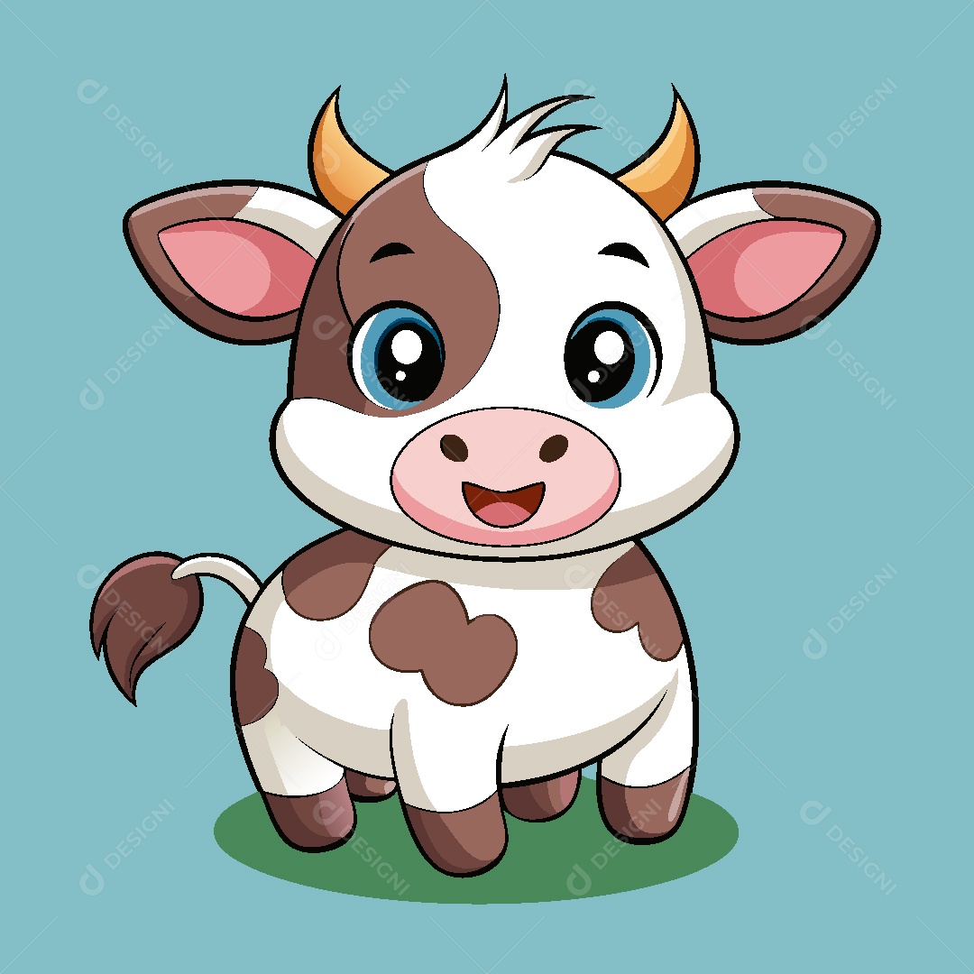 Vaca Personagem Ilustração Vetor EPS