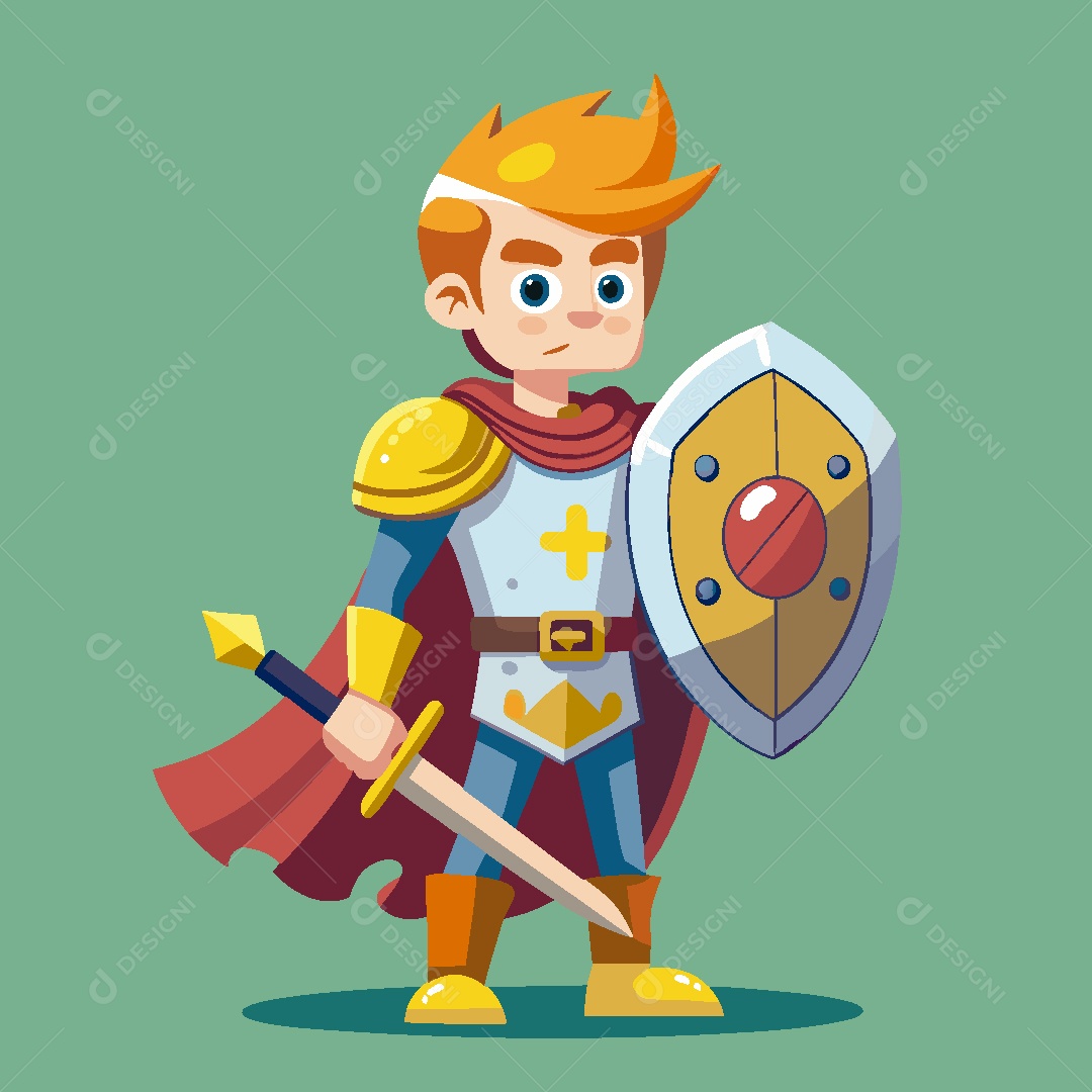 Cavaleiro Real Personagem Ilustração Vetor EPS